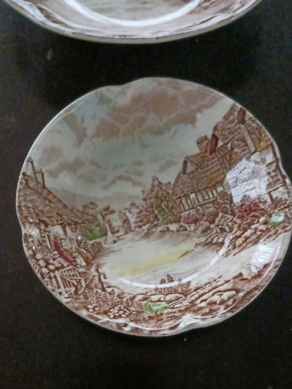 Vintage JOHNSON BROTHERS Olde English Countryside 2 Bowl Set in Brown and Cream - Picture 3 of 6